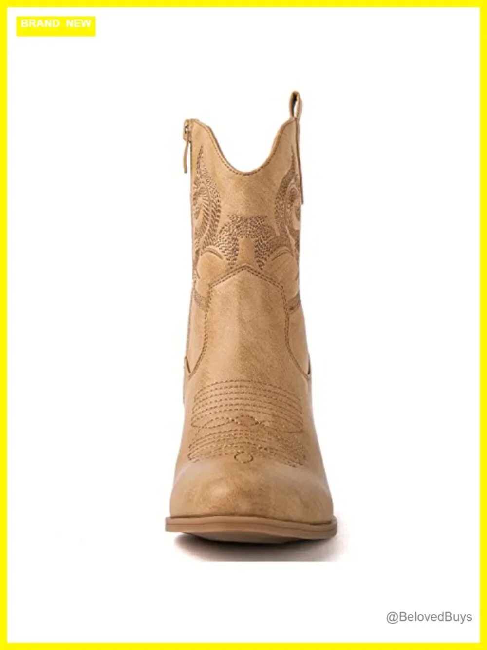 Women's Classic Round Toe Western Ankle Booties with Cushioned Insole and 2